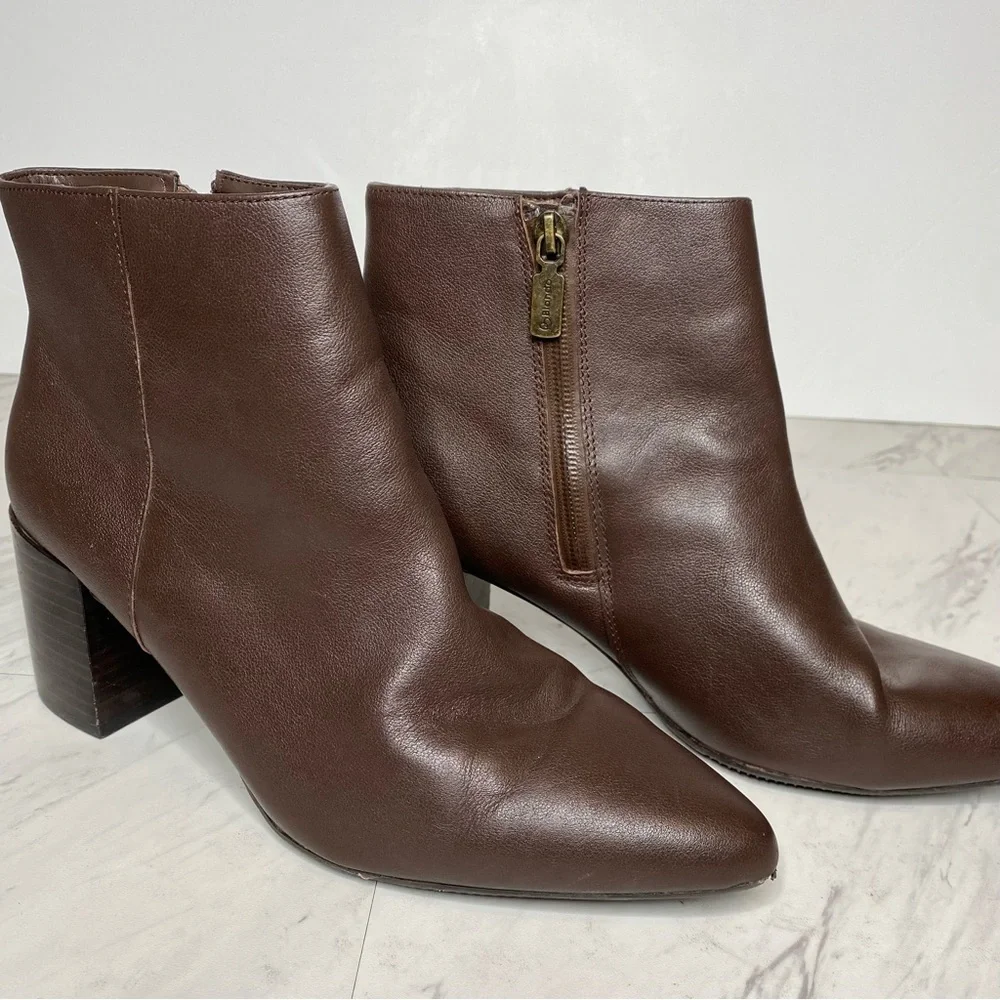 Blondo Tasel Brown Leather Bootie 9M